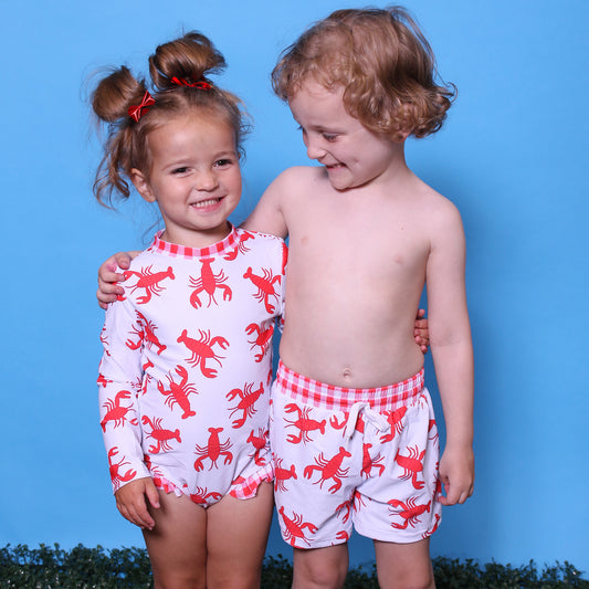 Kids Lobster Swim Trunks